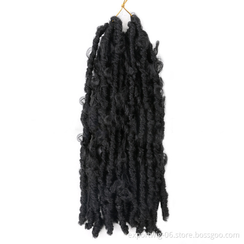 Synthetic Butterfly Locs Braiding Hair Extension Curl Locs Crochet Hair Goddess Ombre Wholesale Butterfly Locs Bulk For Woman